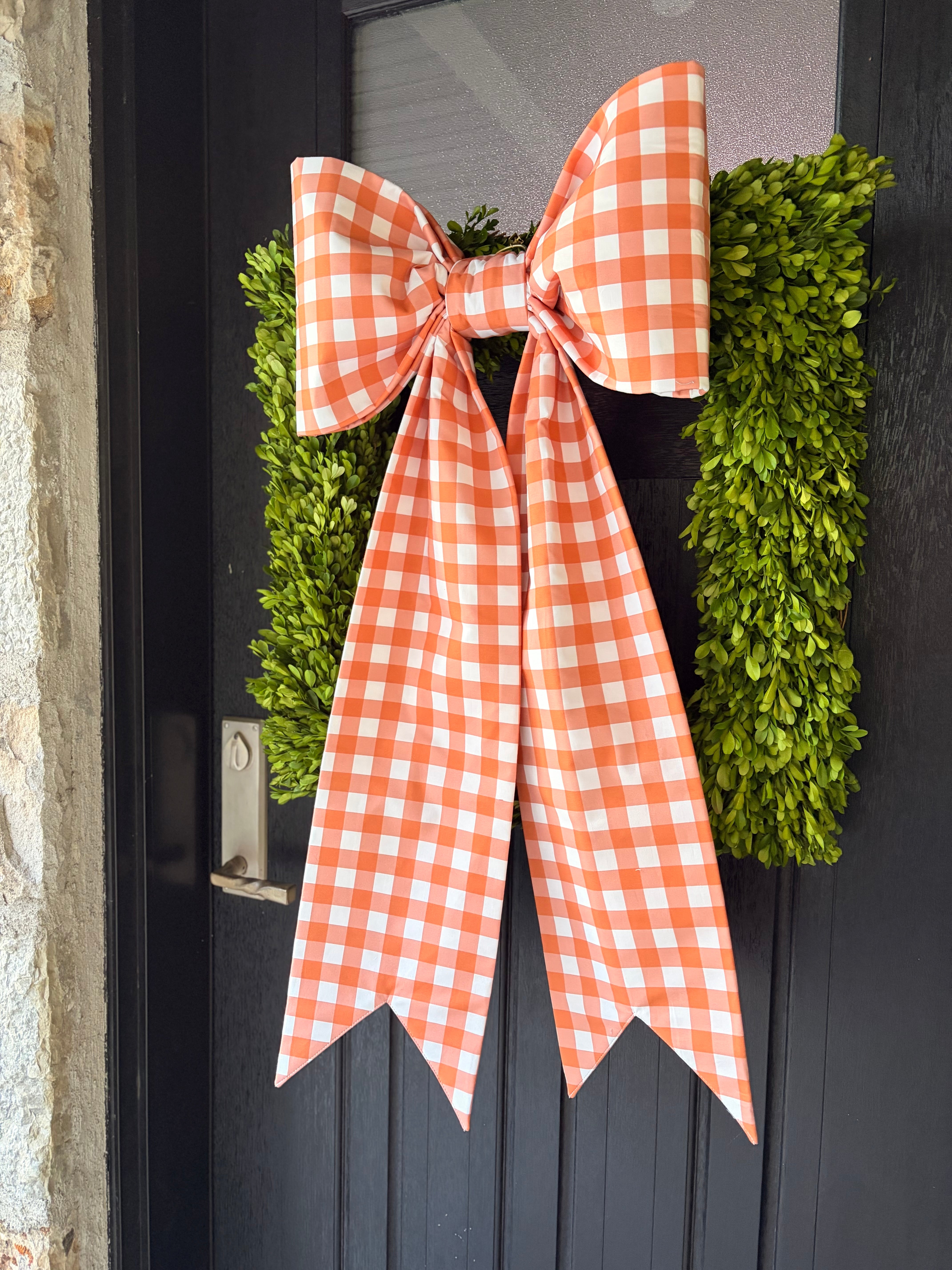 The Georgia Peach Gingham Bow