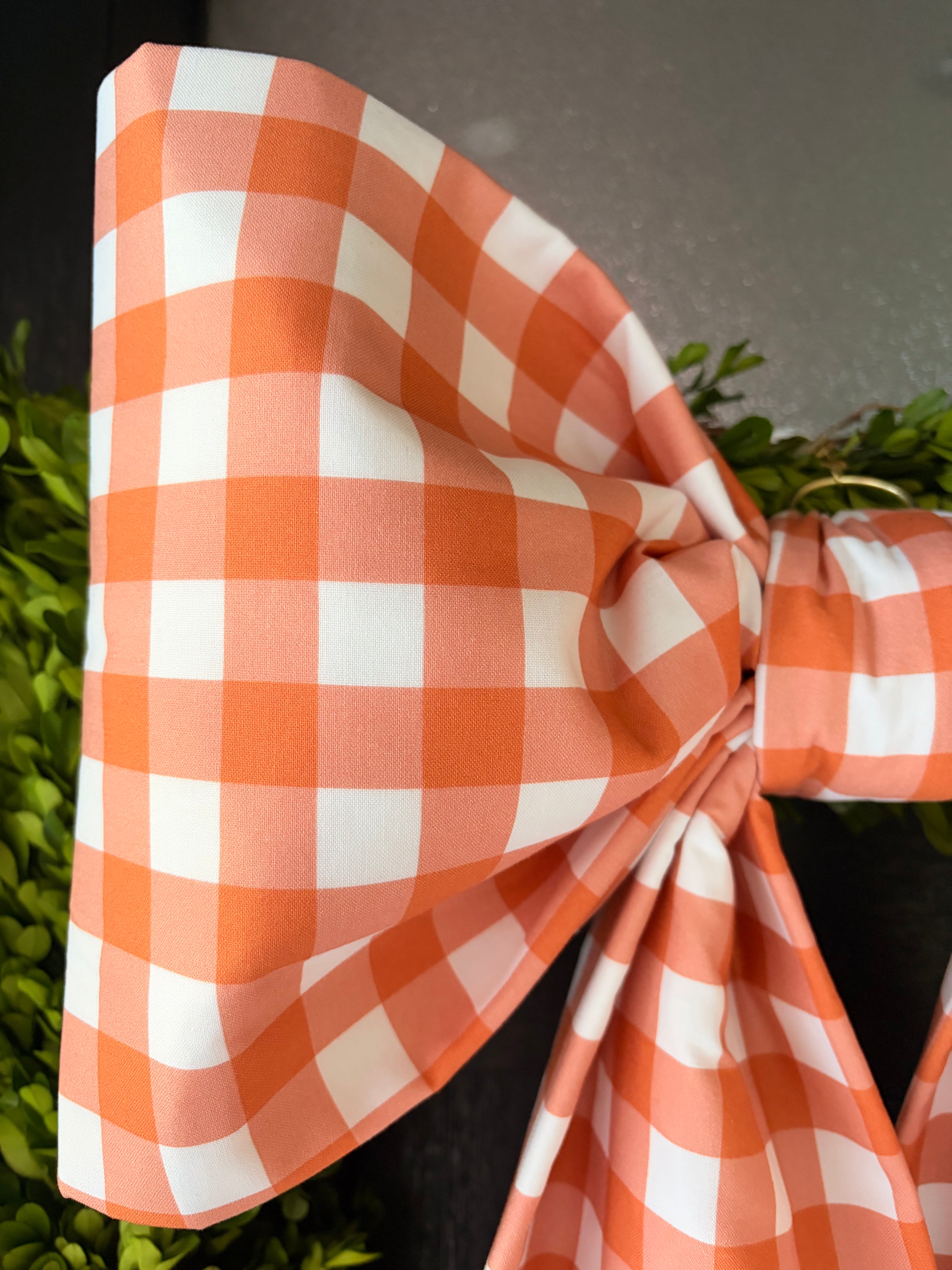 The Georgia Peach Gingham Bow