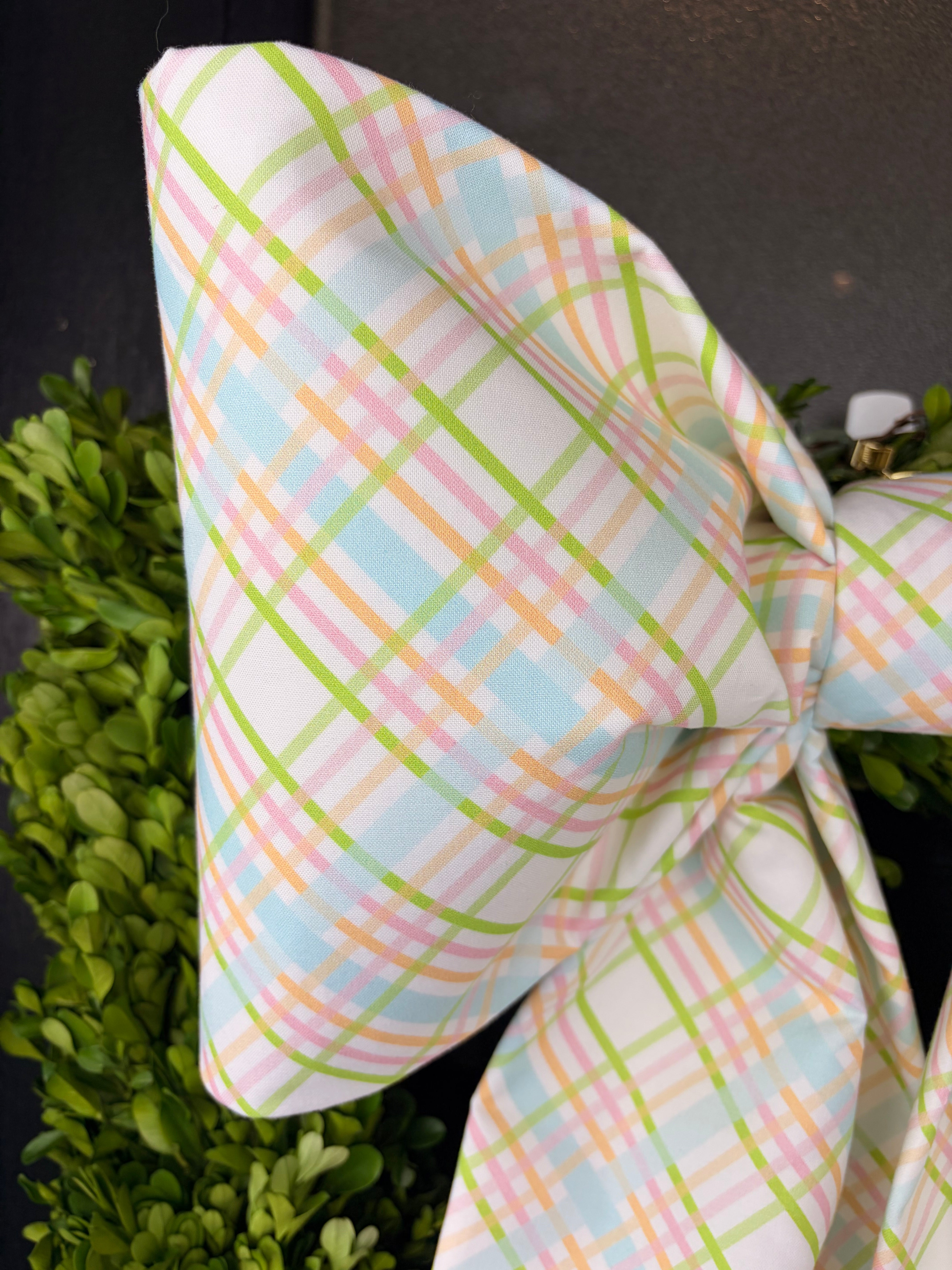The Easter Morning Plaid Bow