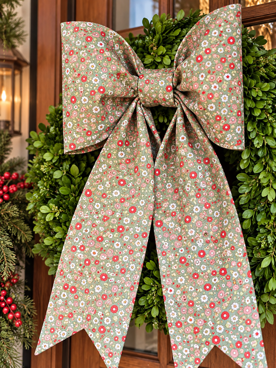 The Christmas Cottage Blooms Bow